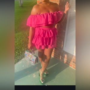 “SKYLER” Topnotch Ruffle Two Piece Pants Set